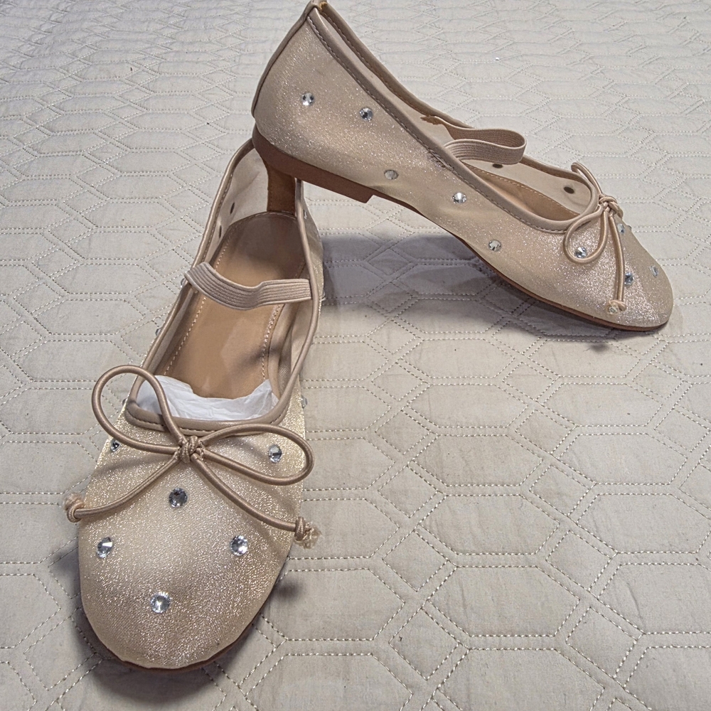 Amazon Beige Rhinestone Slippers